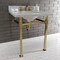 Kingston Brass KVPB30MOQ7 30-Inch Carrara Marble Console Sink, Marble White/Brushed Brass KVPB30MOQ7 - alternate 6